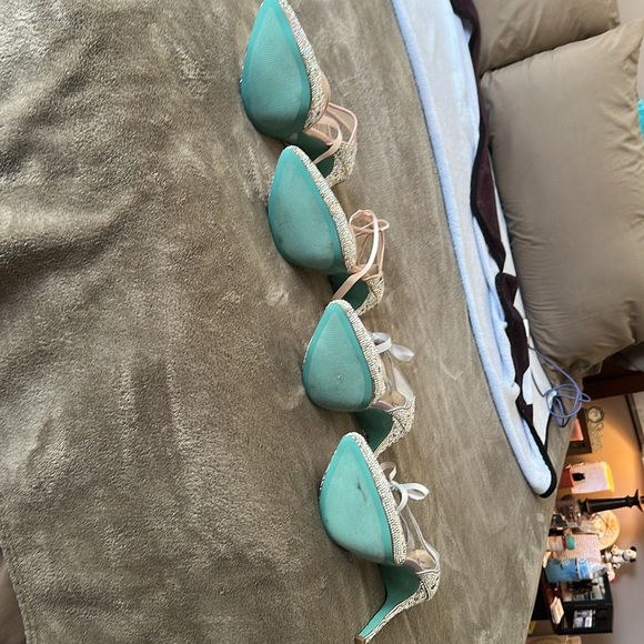 Betsey Johnson Silver Rhinestone Heels - Picture 11 of 11